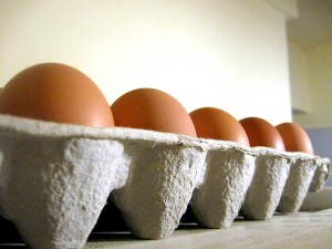 Eggs in an egg carton