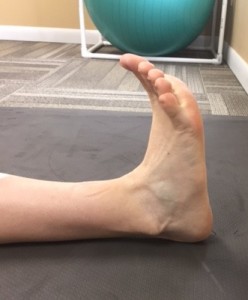 Closeup of foot, bent